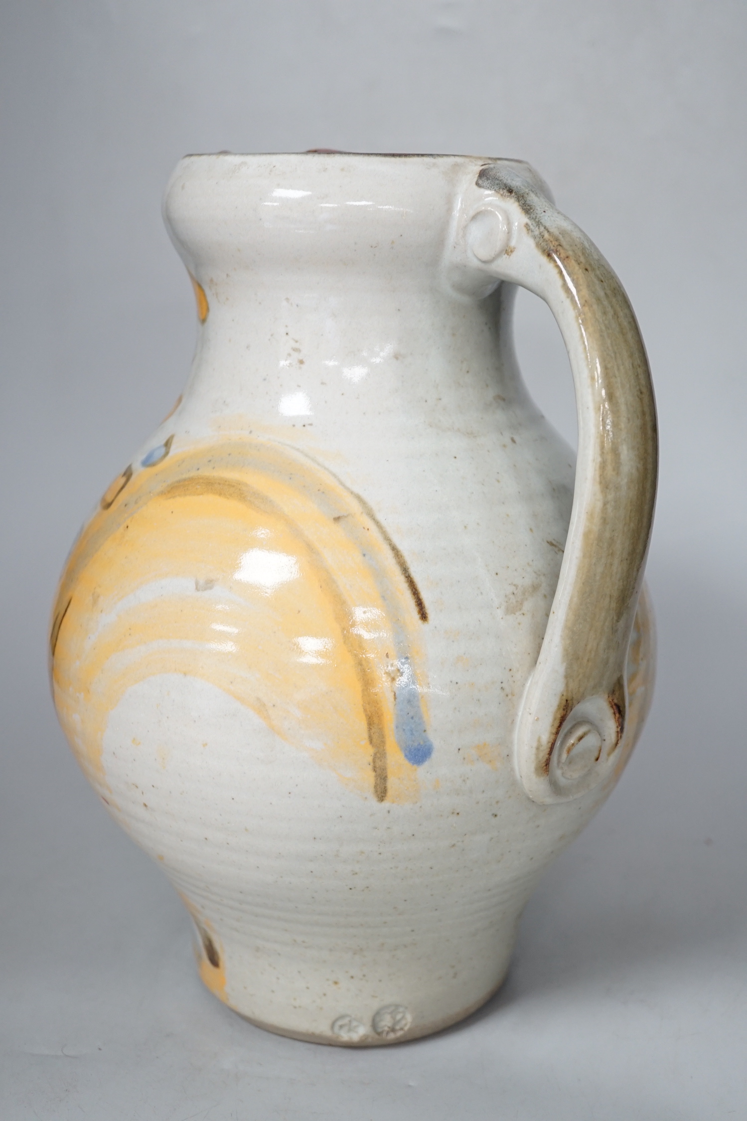 A Roger Cockram Studio pottery jug, 31cm high